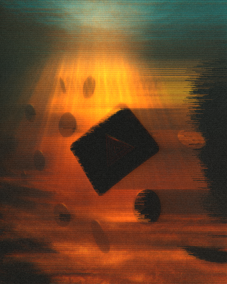A leather wallet floating above shimmering golden currents with gold coins orbiting it